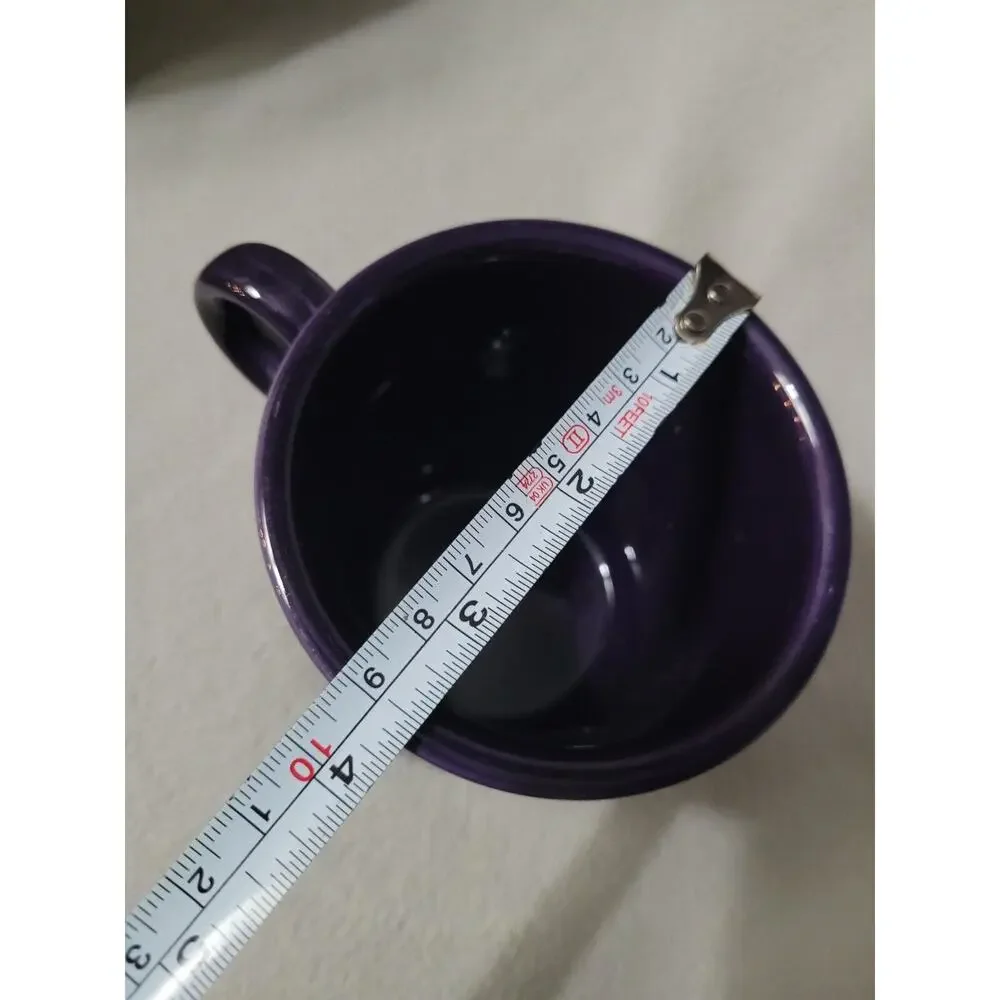 Vtg Set 2 Purple Fiesta Ring Handle Mug Signed Homer Retired